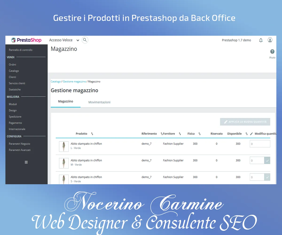Gestire i Prodotti in Prestashop da Back Office