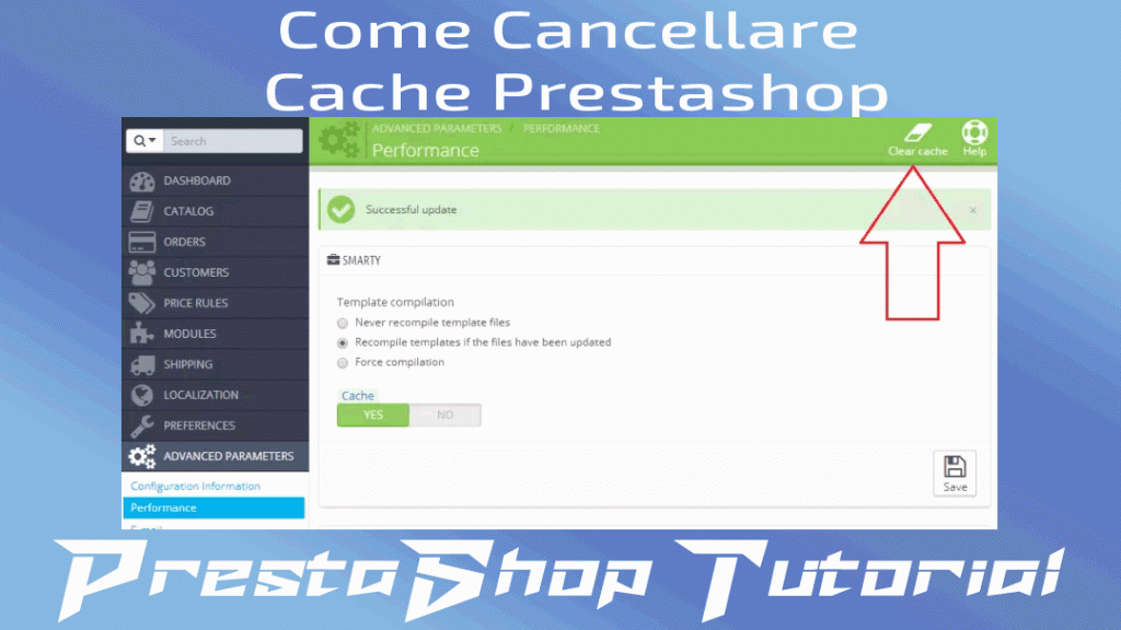 Cancellare Cache Prestashop