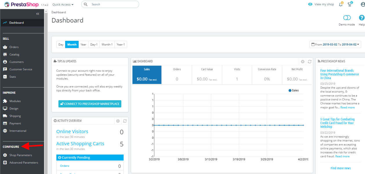 configura-configurazione post-installazione prestashop